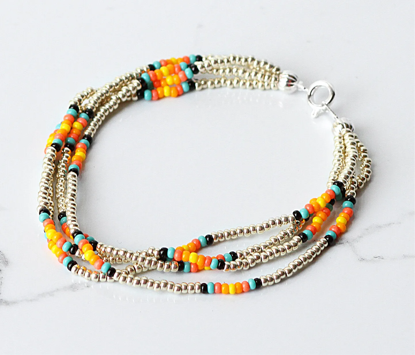 The Quartet Bracelet-Silver Sunburst