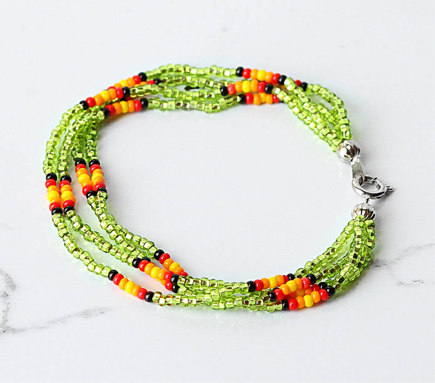 The Quartet Bracelet- Sparkle Green Sunburst