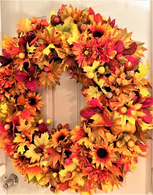 The Ultimate Fall Wreath 30 inches Diameter X 6 Depth