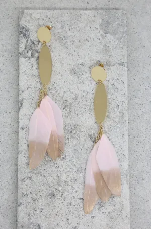 Tickle Me Pink Earrings in Light Pink and Gold