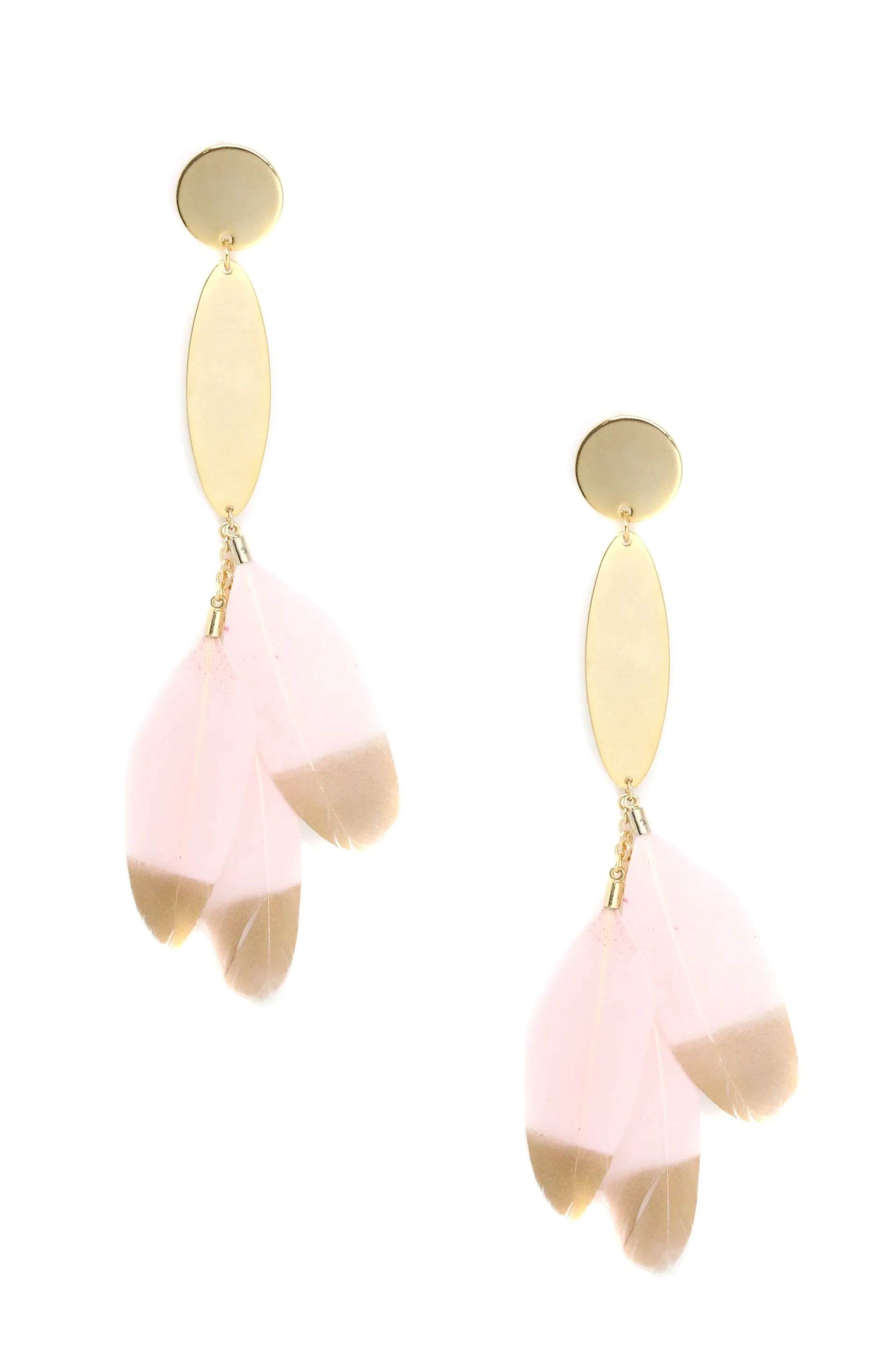 Tickle Me Pink Earrings in Light Pink and Gold