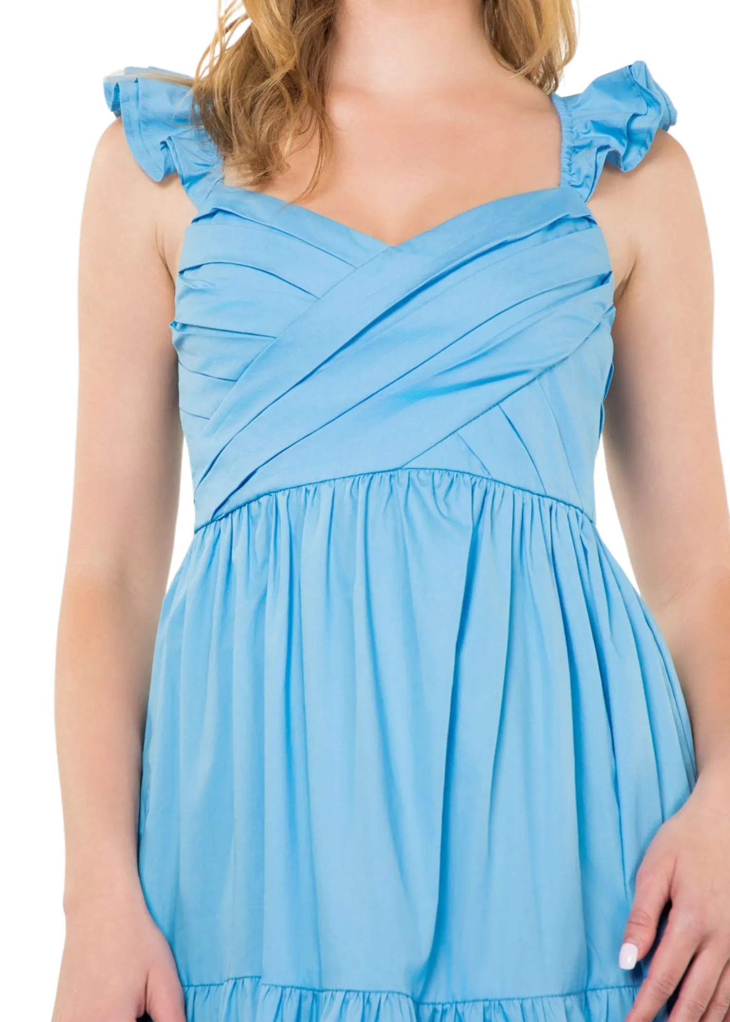 TIERED POPLIN MAXI DRESS