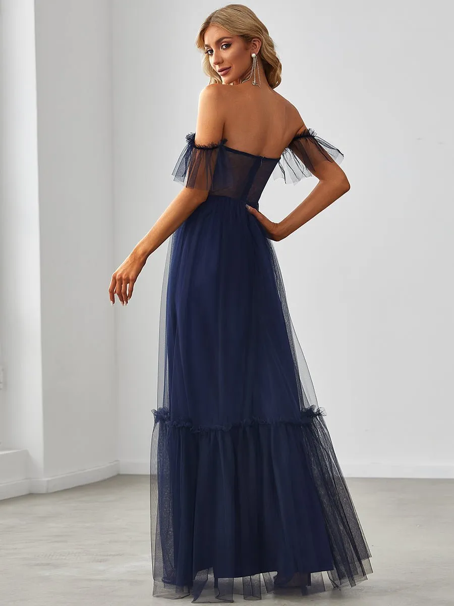 Tilly soft tulle bridesmaid gown in navy size 12 Express NZ wide