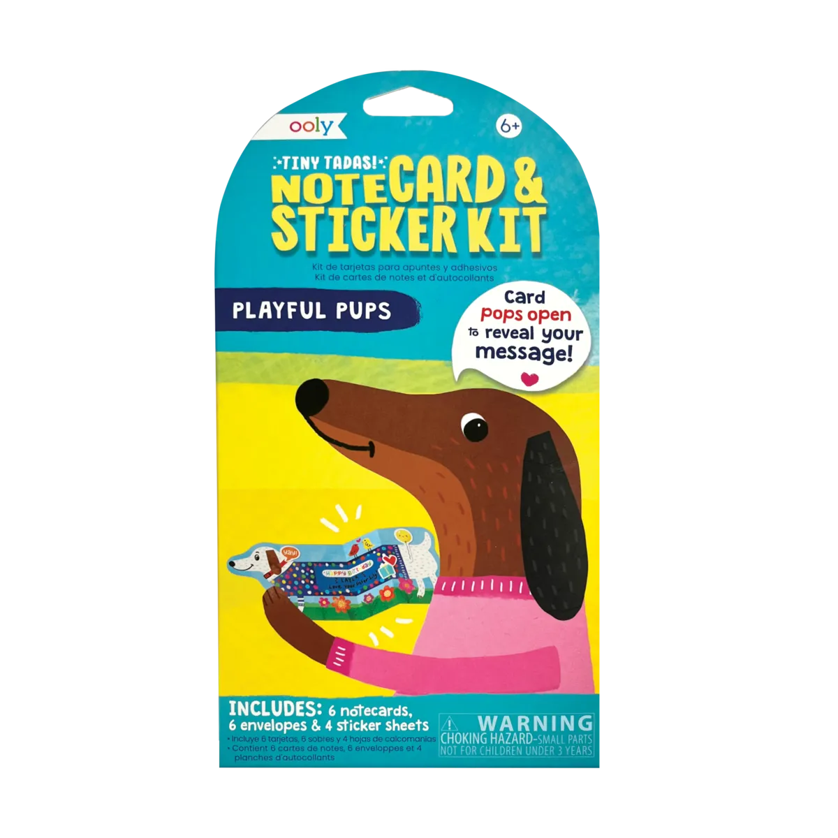 Tiny Tadas! Note Cards and Sticker Set - Playful Pups