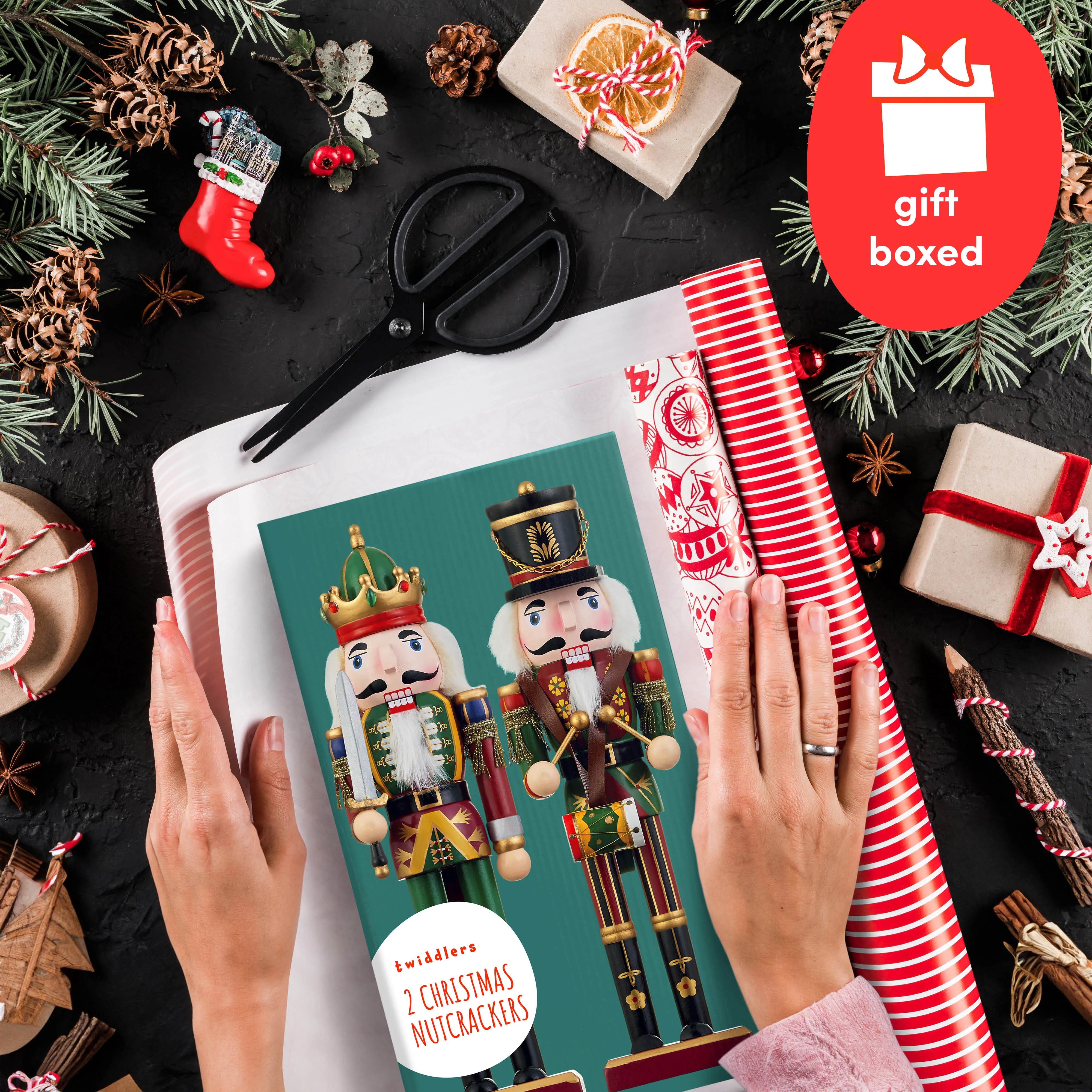 Traditional Christmas Wooden Nutcracker Soldiers (30cm)