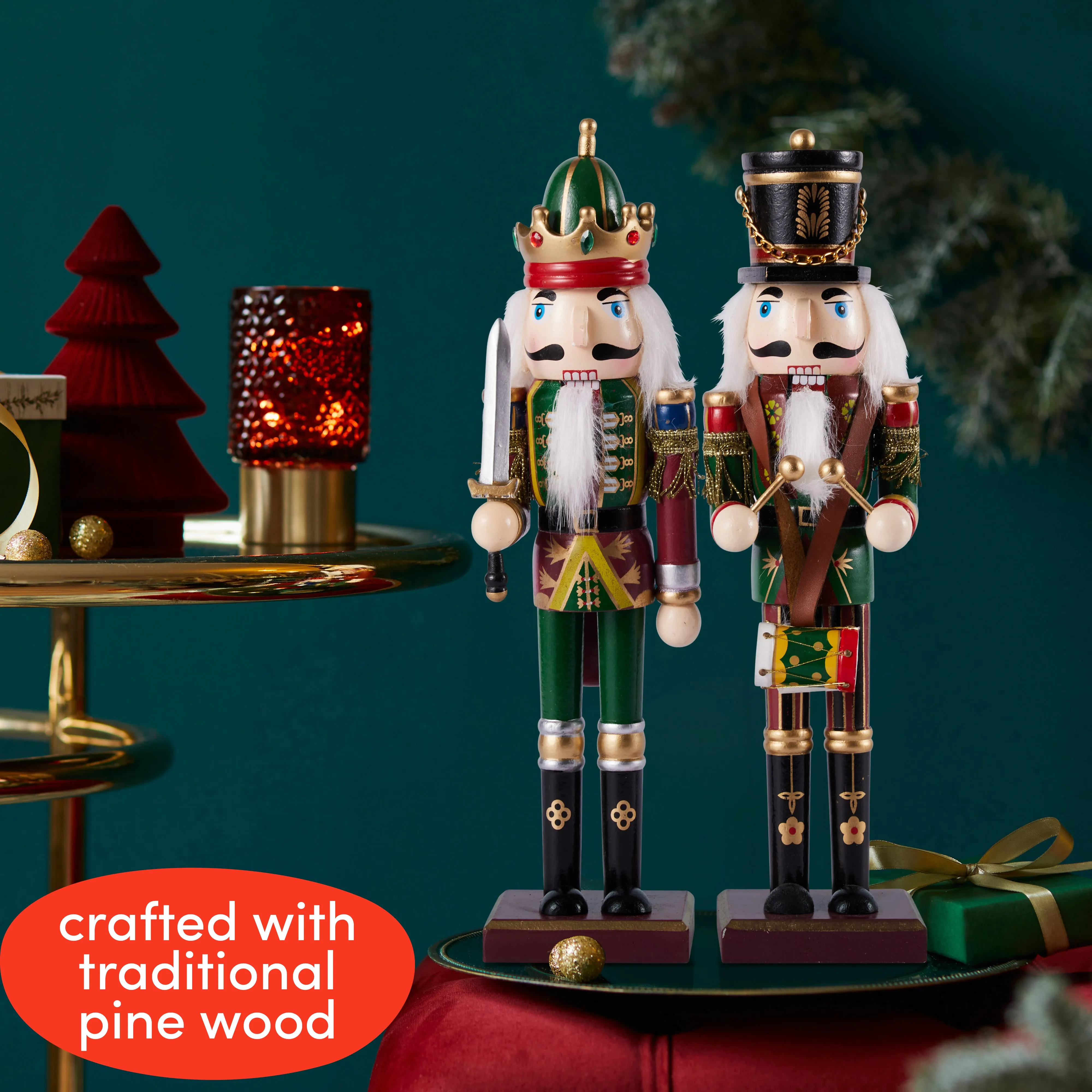 Traditional Christmas Wooden Nutcracker Soldiers (30cm)
