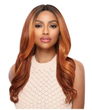 Transparent Lace Long Wavy Wig - Rainbow