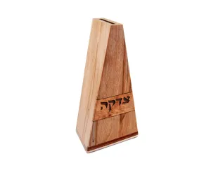 Triangular Ambrosia Maple Tzedakah Box