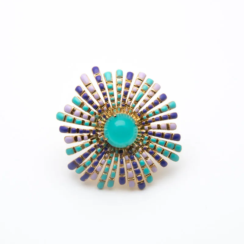 Trina Turk Artistic Colorful enamel Gold-toned Ring
