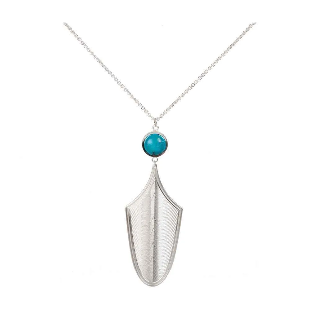 Turquoise Feather Necklace