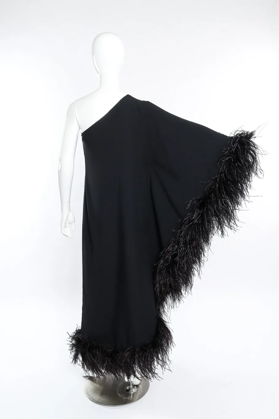 Ubud One-Shoulder Feather Gown