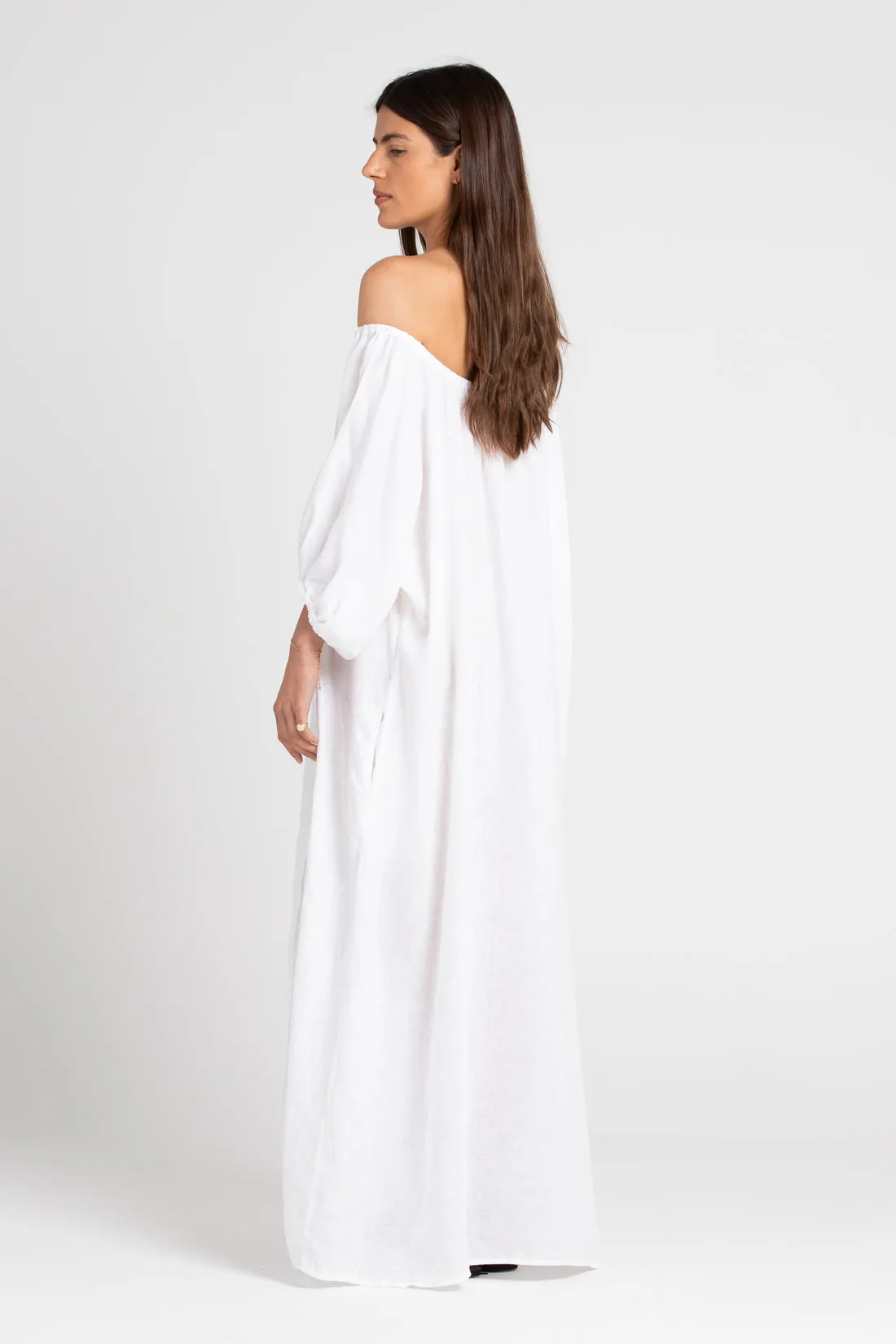 Valdis Linen Dress White