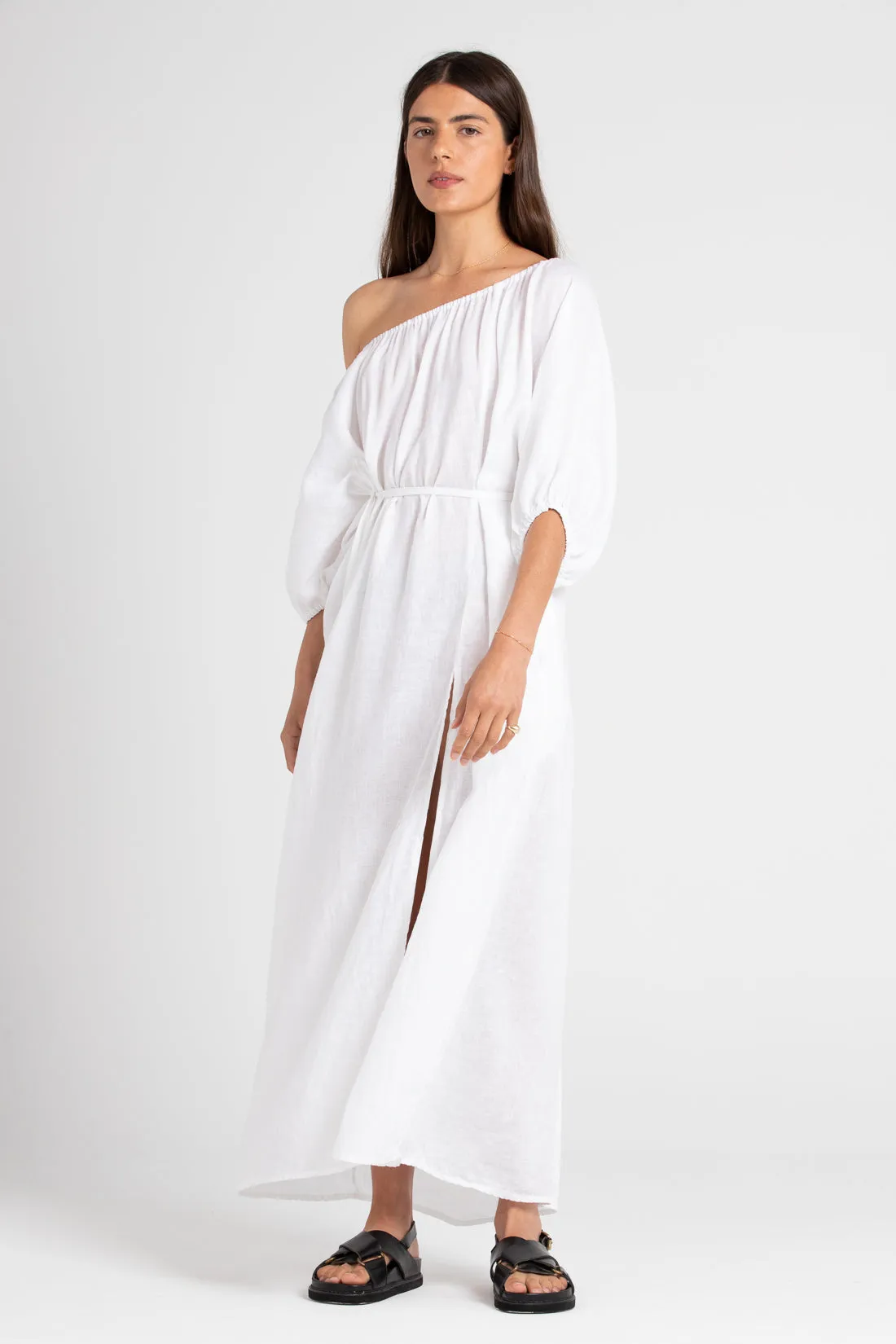 Valdis Linen Dress White