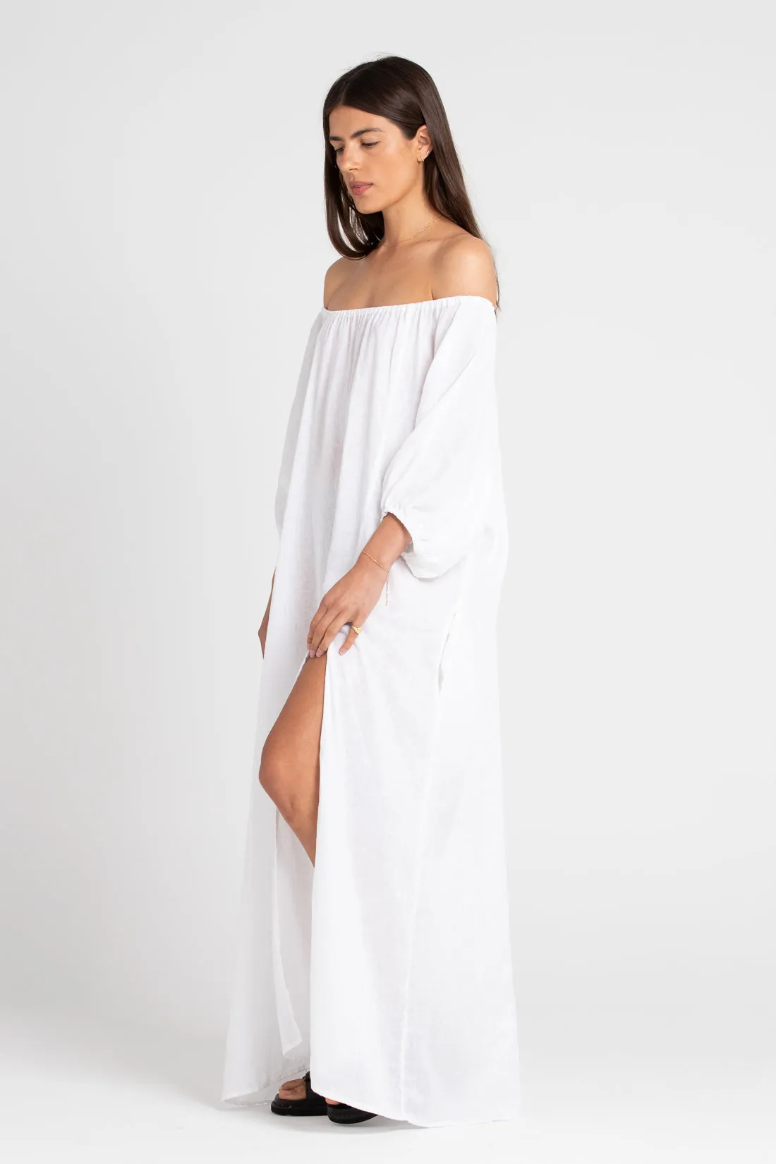 Valdis Linen Dress White