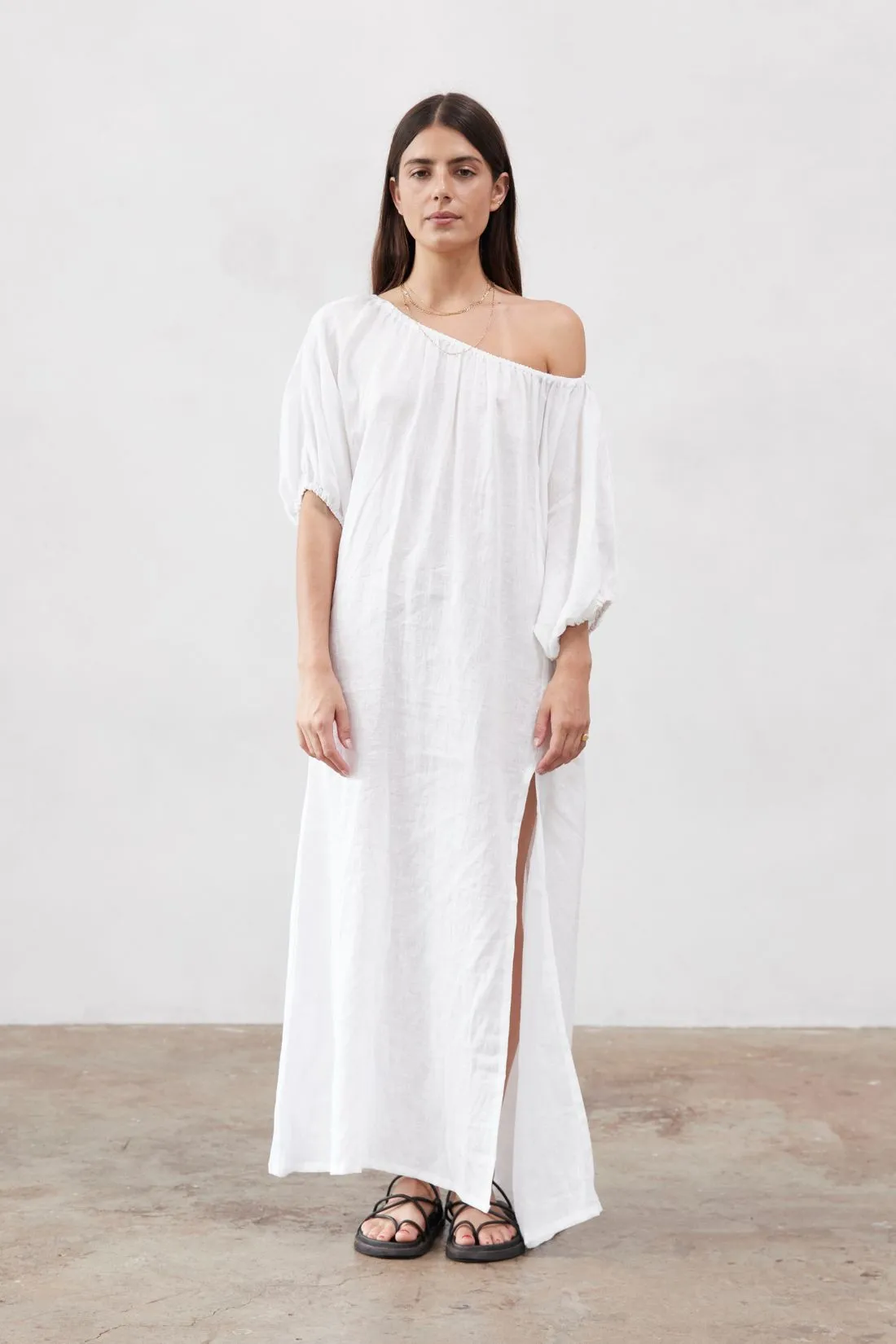 Valdis Linen Dress White