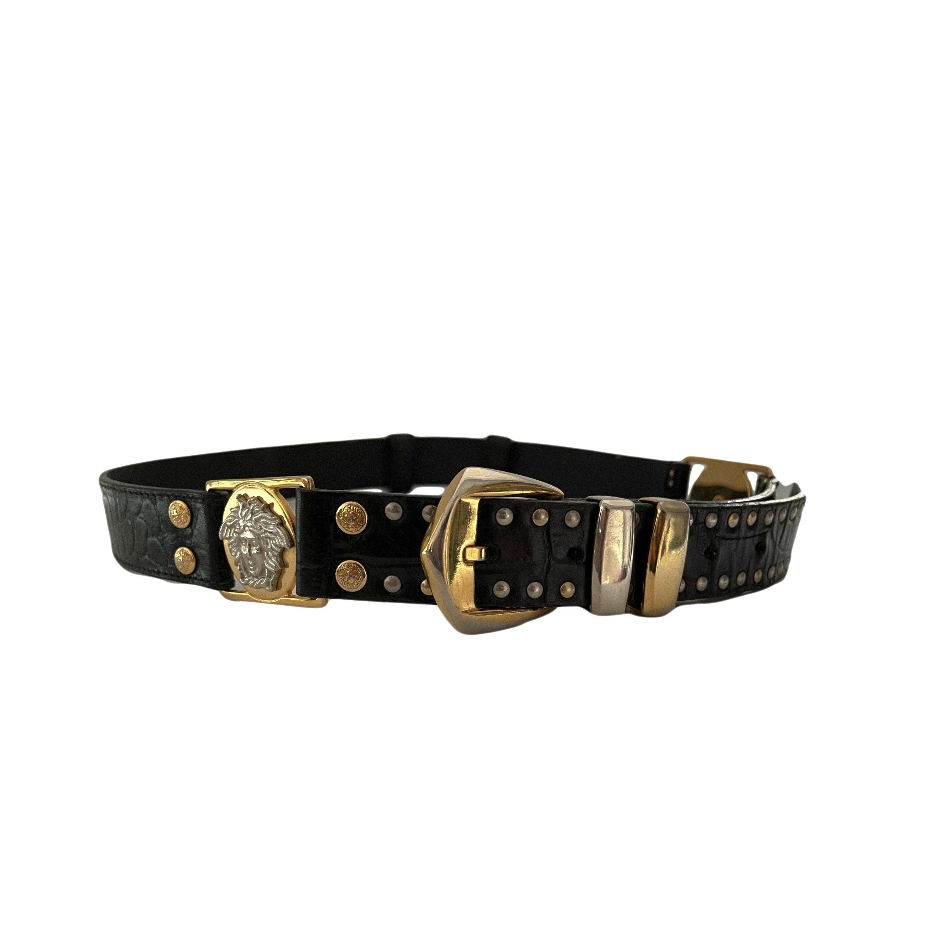 Versace Black Logo Belt Bag