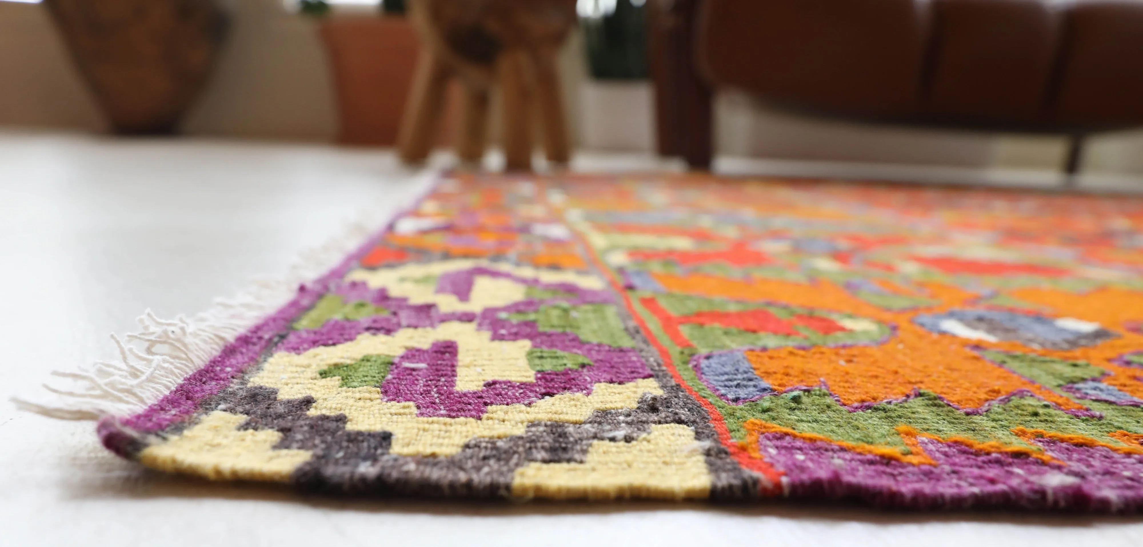 Vintage Denizli Cal Kilim Rug 5'4"x8'10"