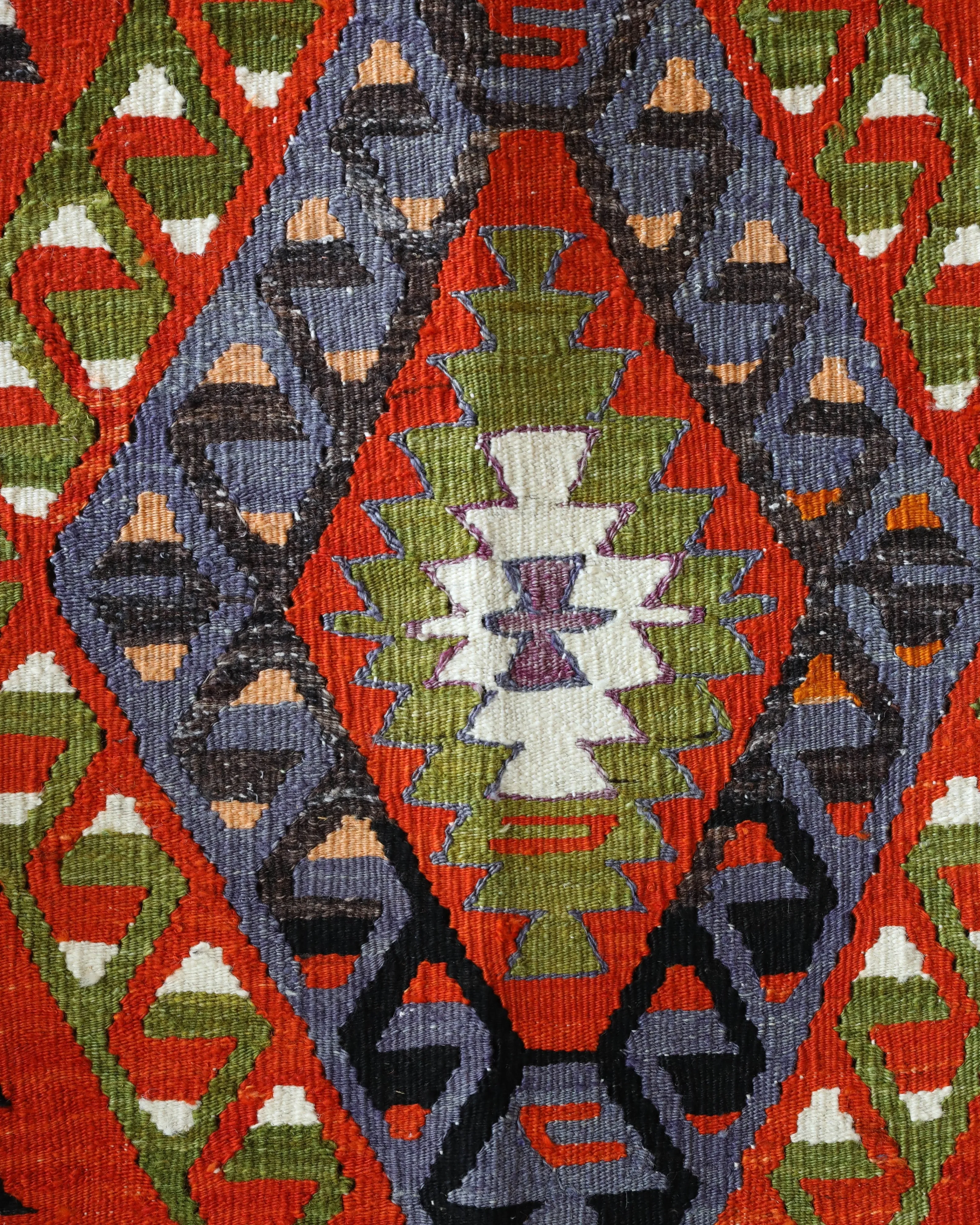 Vintage Denizli Cal Kilim Rug 5'4"x8'10"