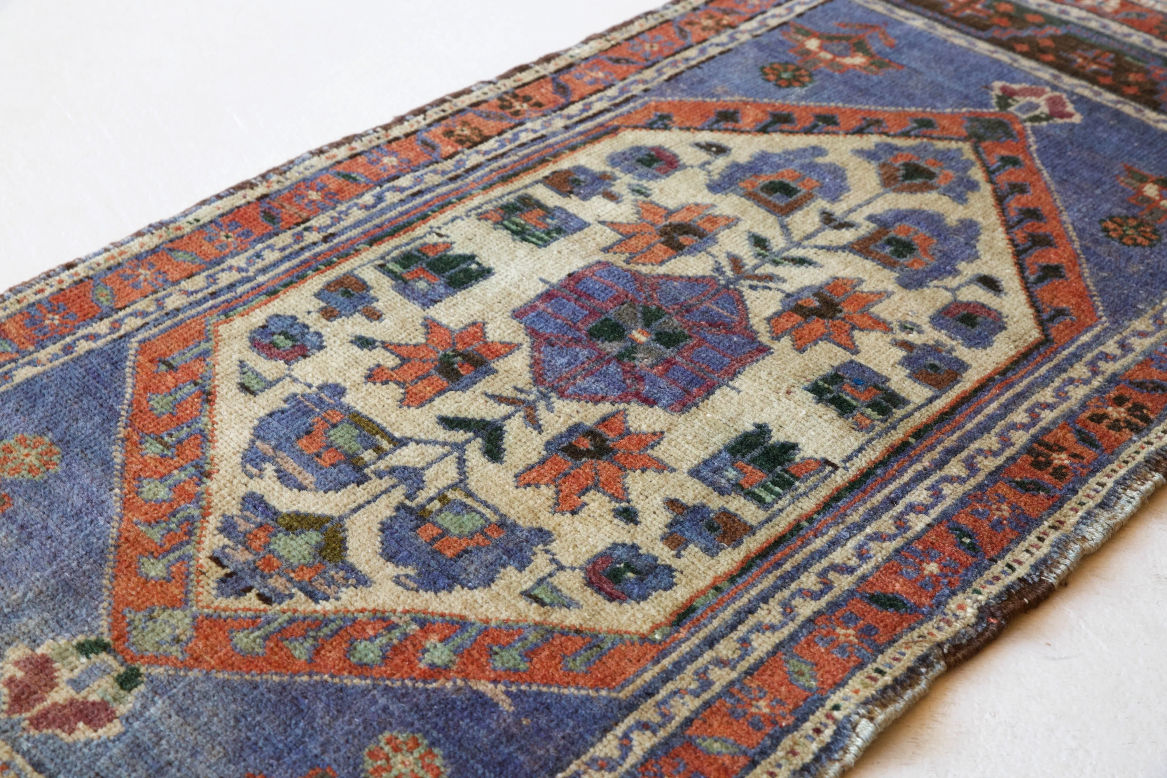 Vintage Mini Turkish Rug 20"x42"