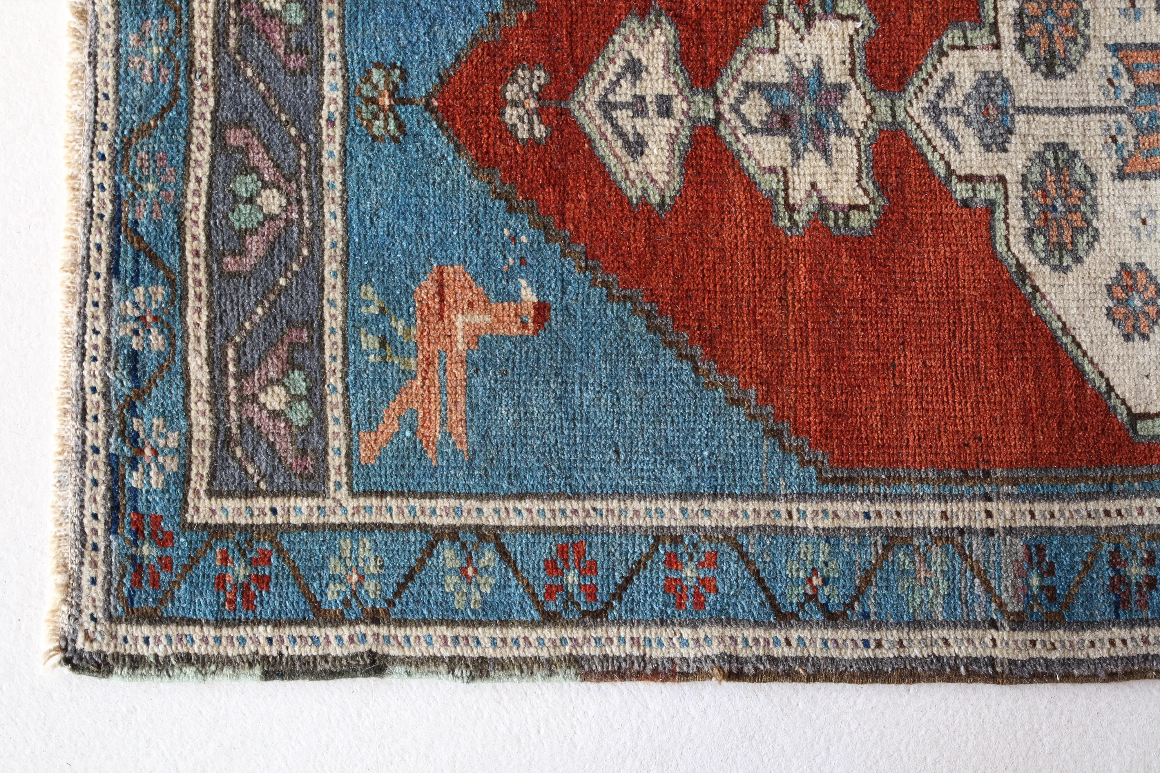 Vintage Mini Turkish Rug 23"x47"
