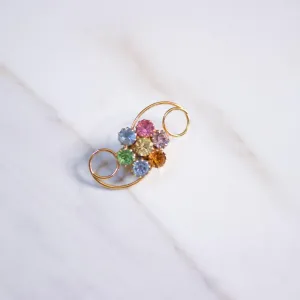 Vintage Petite Colorful Rhinestone Scatter Pin