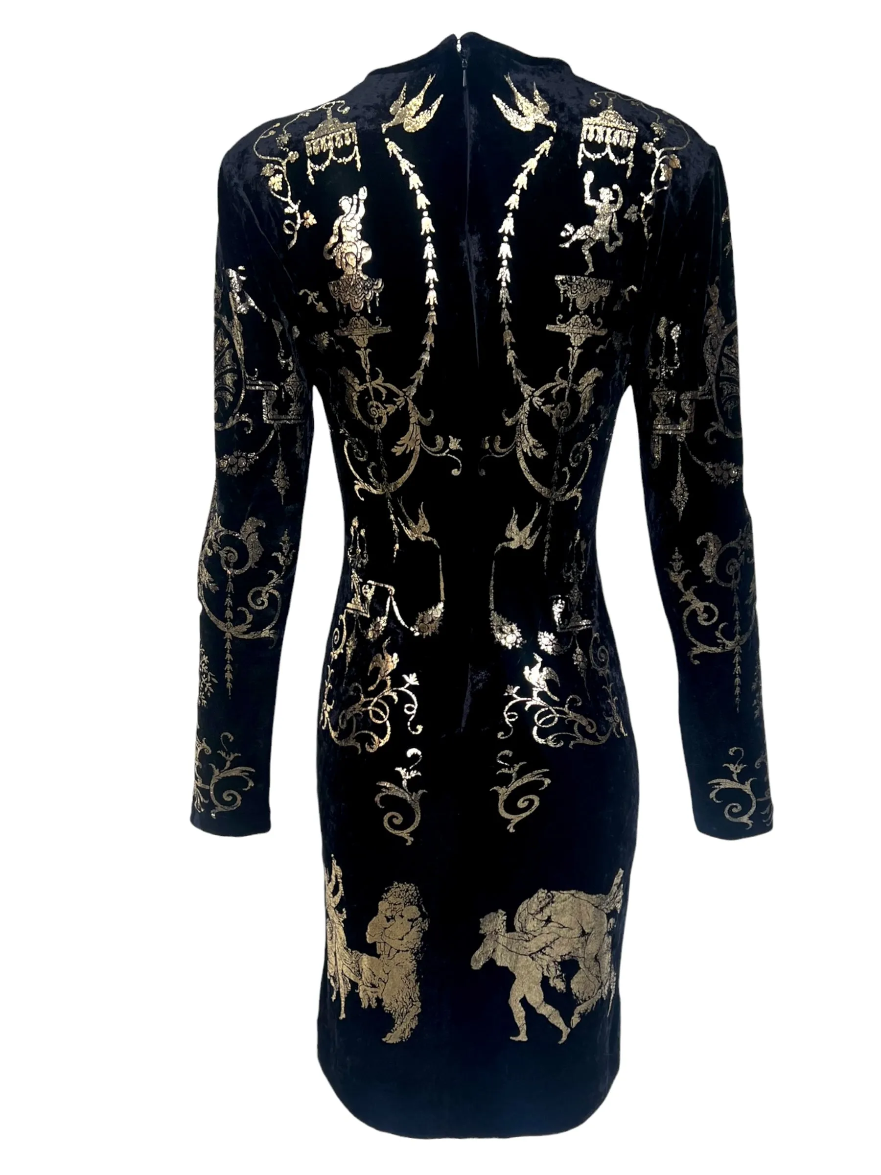 Vivienne Westwood 'Portrait' A/W 1990/1991  Black Velvet Gold Boulle Foil Dress
