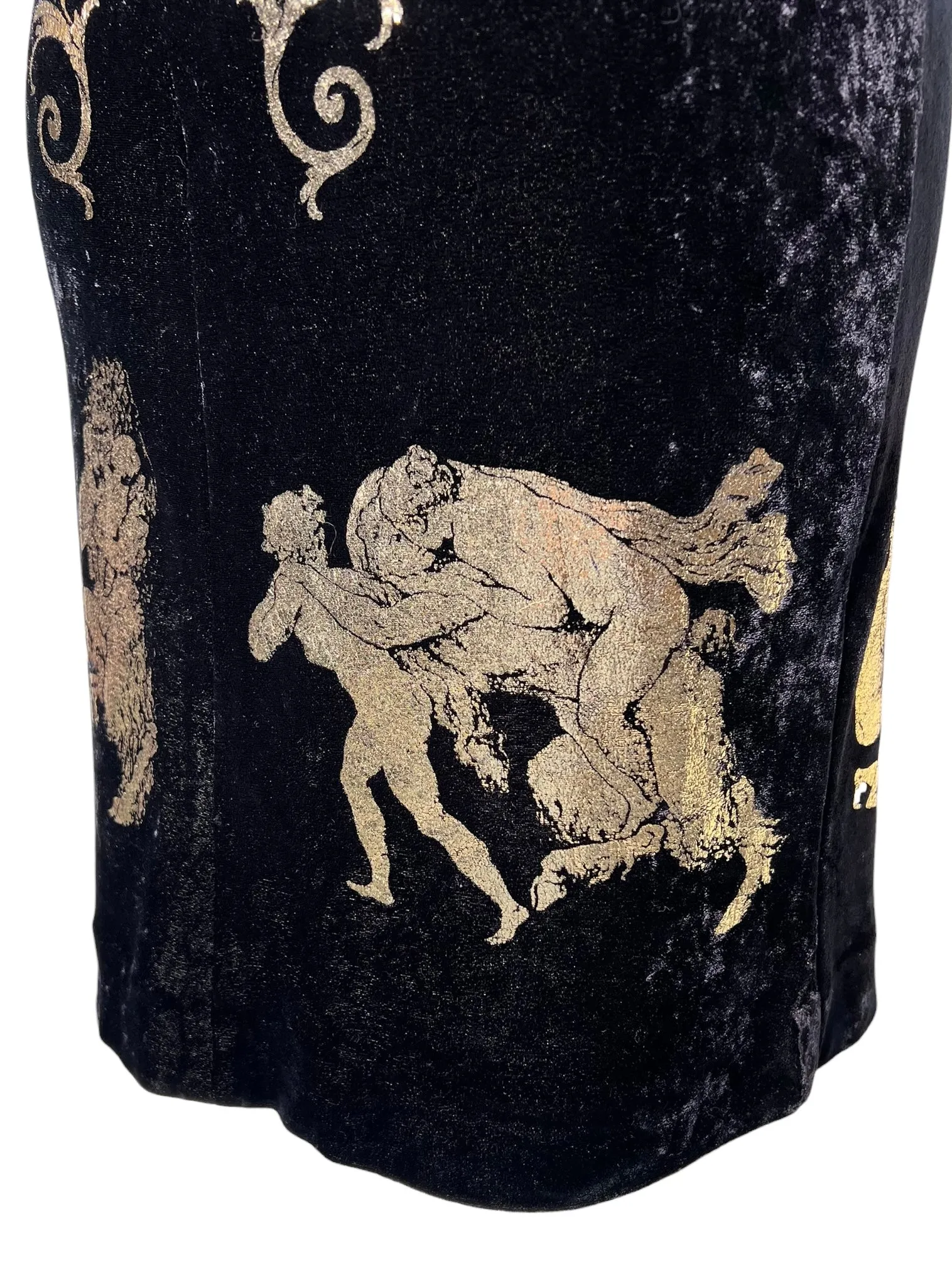 Vivienne Westwood 'Portrait' A/W 1990/1991  Black Velvet Gold Boulle Foil Dress