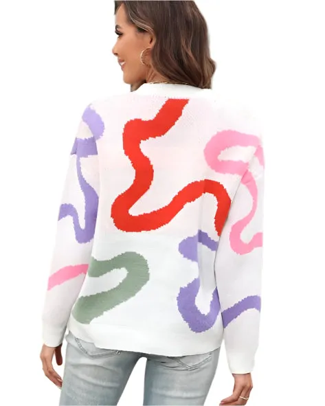 We Go Wavy Colorful Sweater