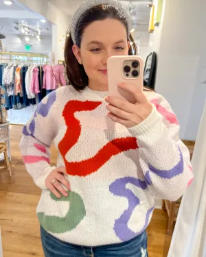 We Go Wavy Colorful Sweater