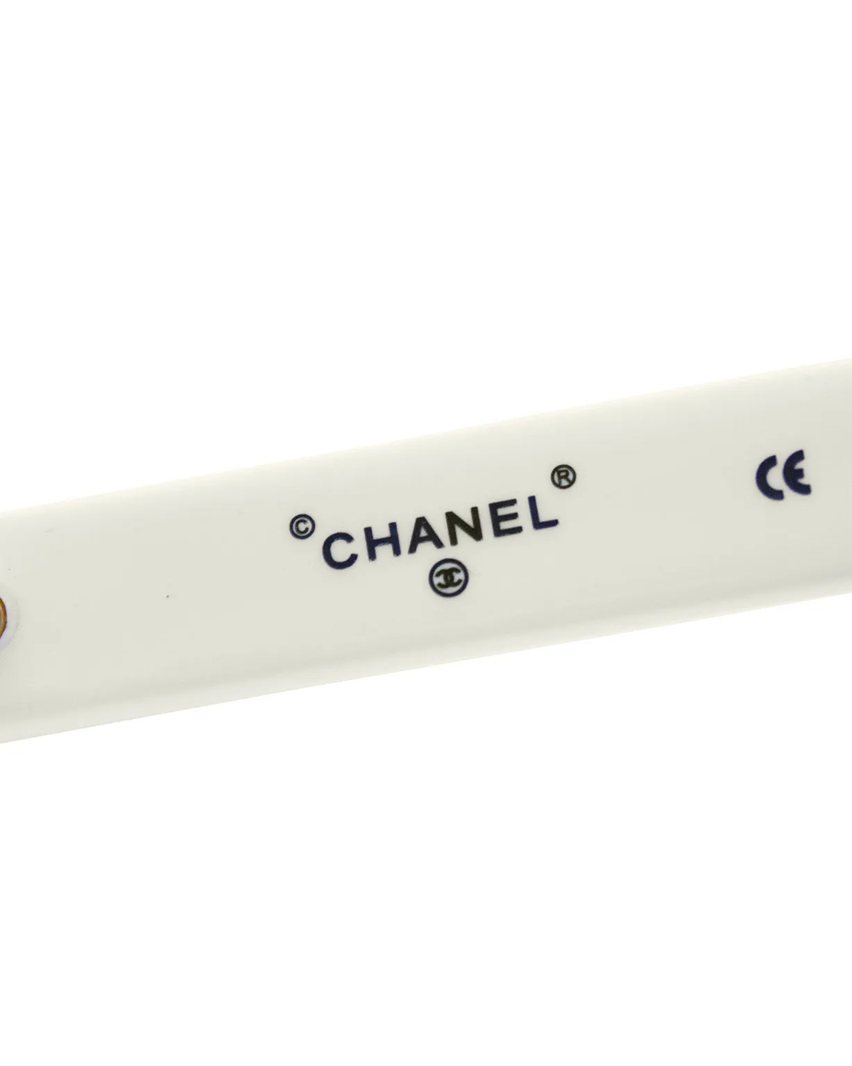 White Chanel Paris Round Sunglasses