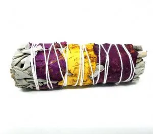 White Sage with Rose Petals 3-4"