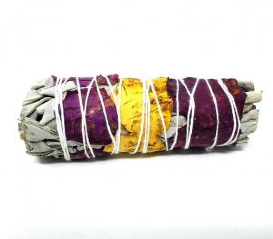 White Sage with Rose Petals 3-4"