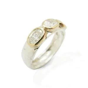 White Zircon Ring 9k Gold 925 Sterling Silver  6,7,8,9,10 Hadar Designers (I r309)
