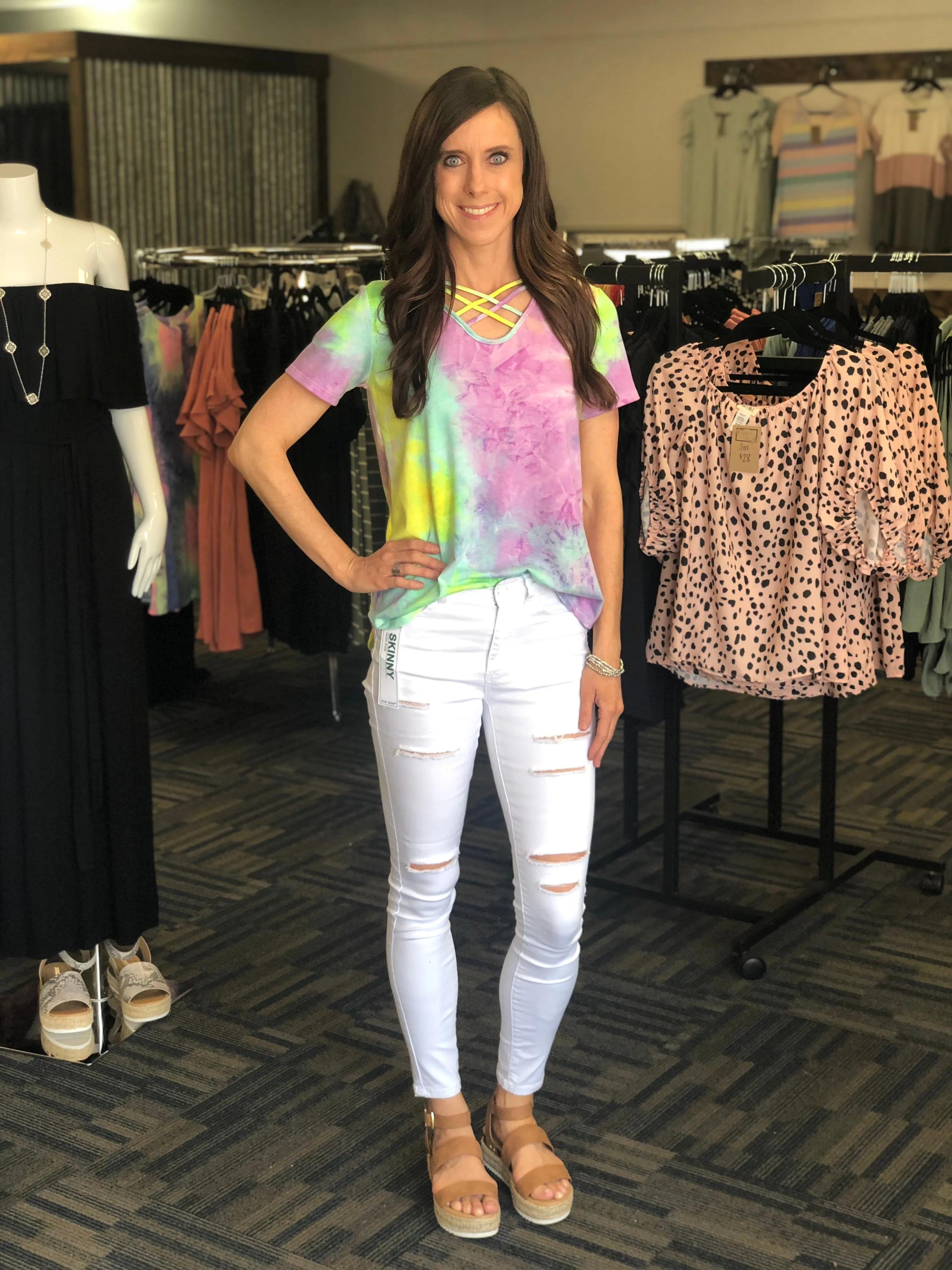 Willow Criss Cross Tie Dyed Top