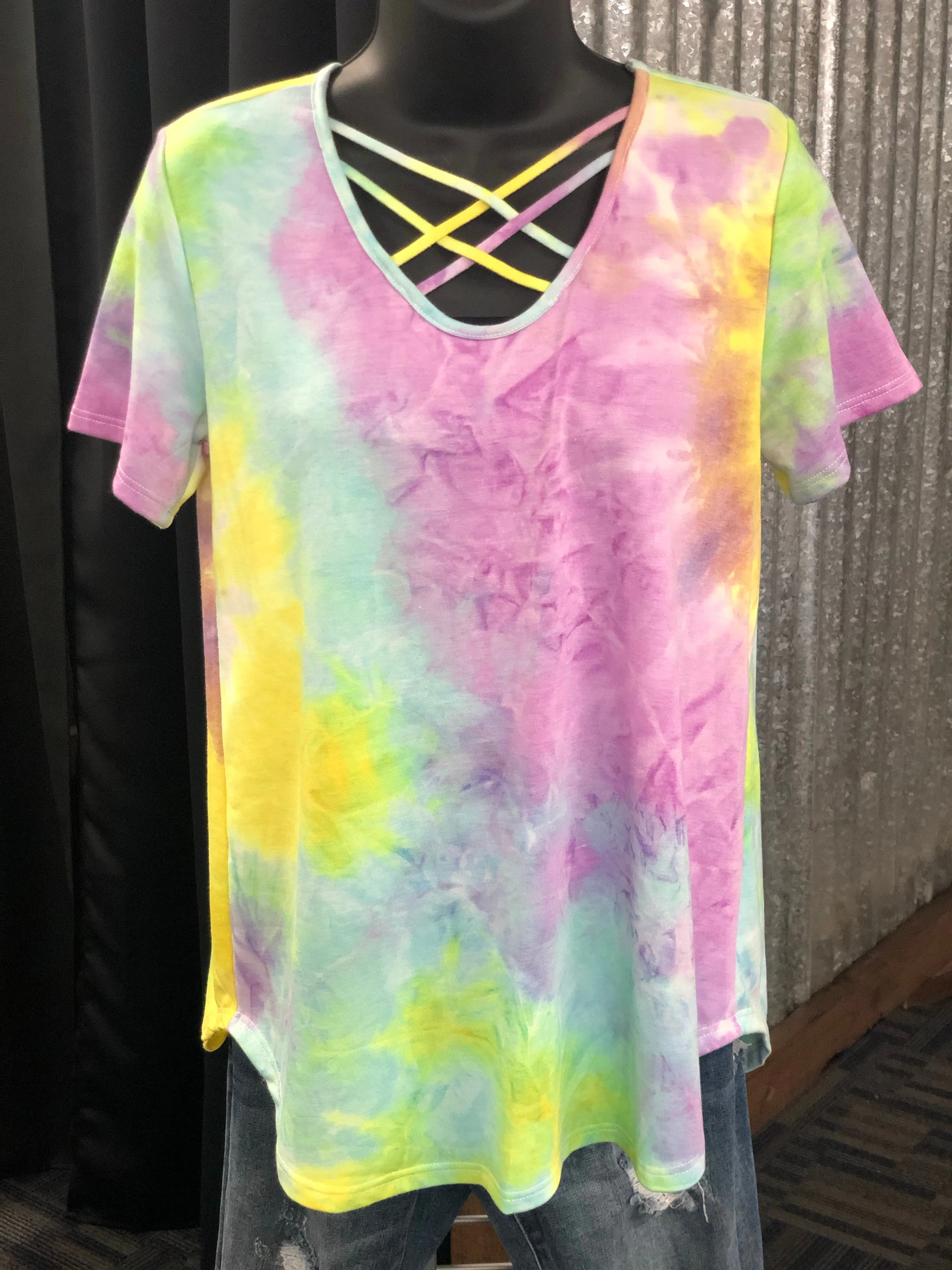 Willow Criss Cross Tie Dyed Top