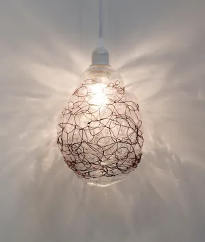 Woven Wire Art Bulb Accent Pendant Light ~ Vitro Lux II (Glass Light II)