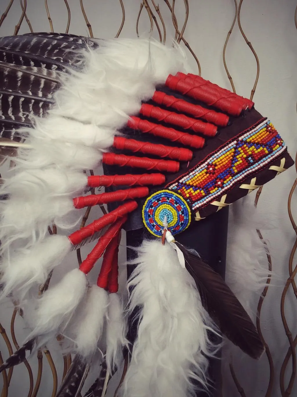 X27 natural colour turkey Feather Headdress  / Warbonnet..