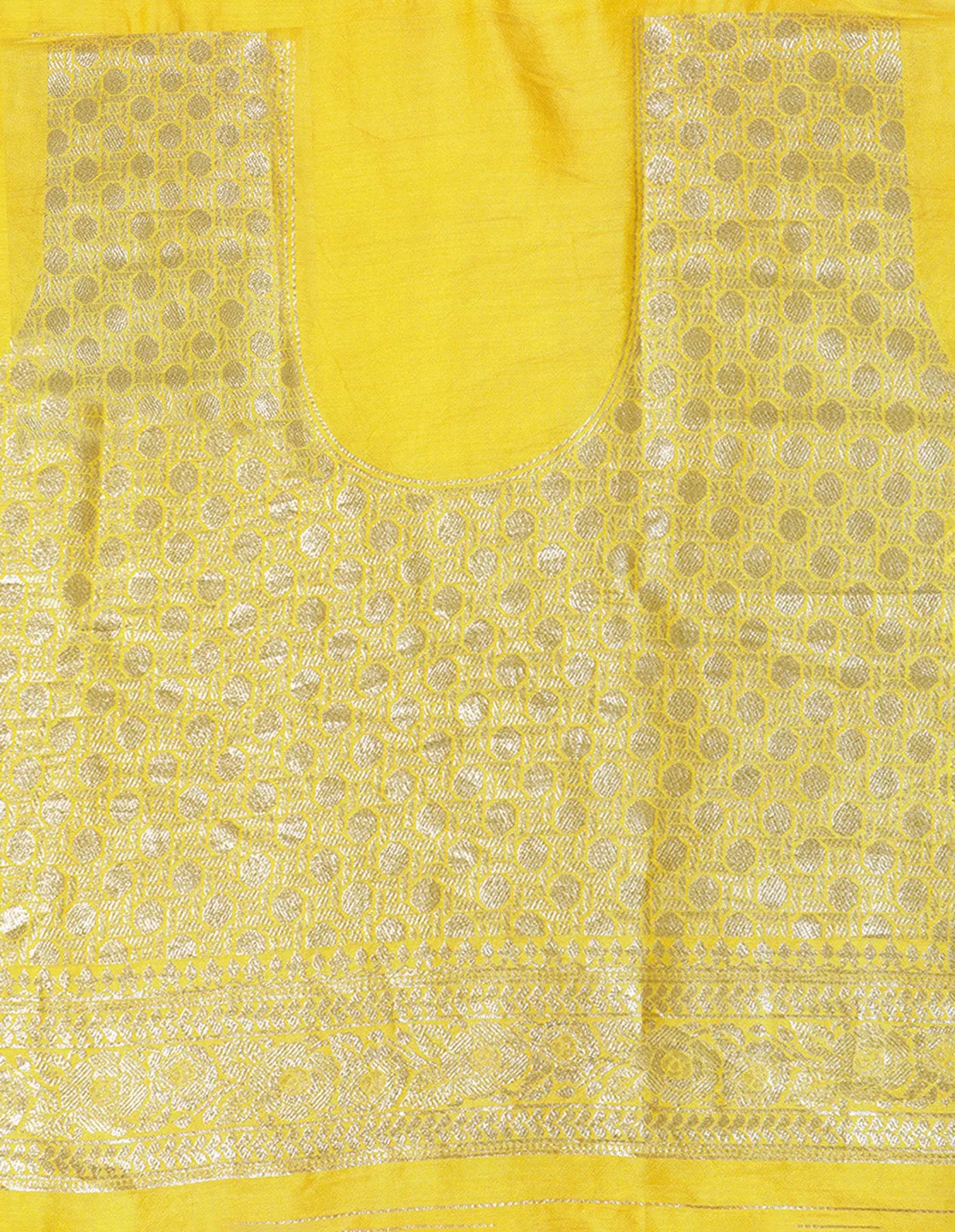Yellow Silk Banarasi Floral Zari Woven Design Heavy Saree