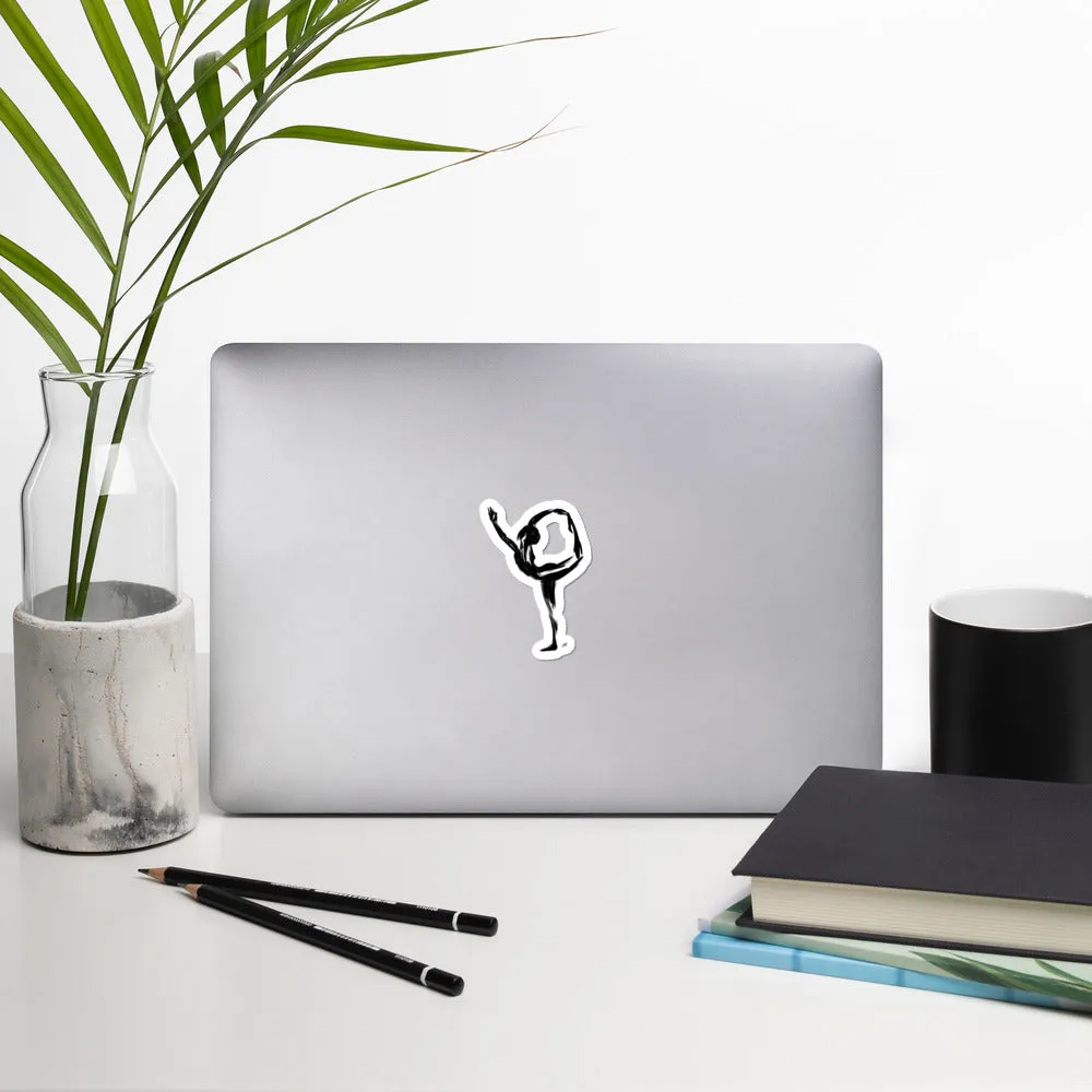 Yoga Brush Strokes Dancer Pose Sticker