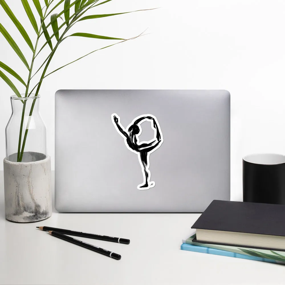 Yoga Brush Strokes Dancer Pose Sticker