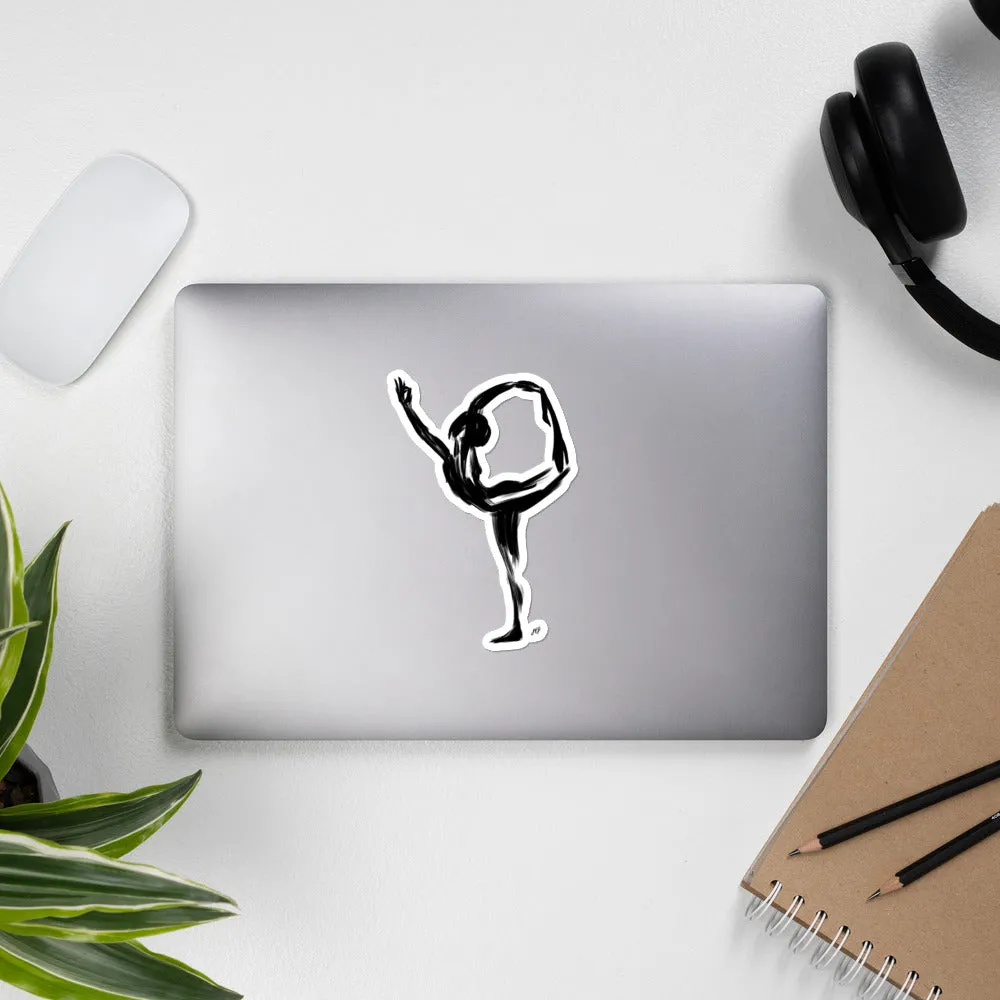 Yoga Brush Strokes Dancer Pose Sticker