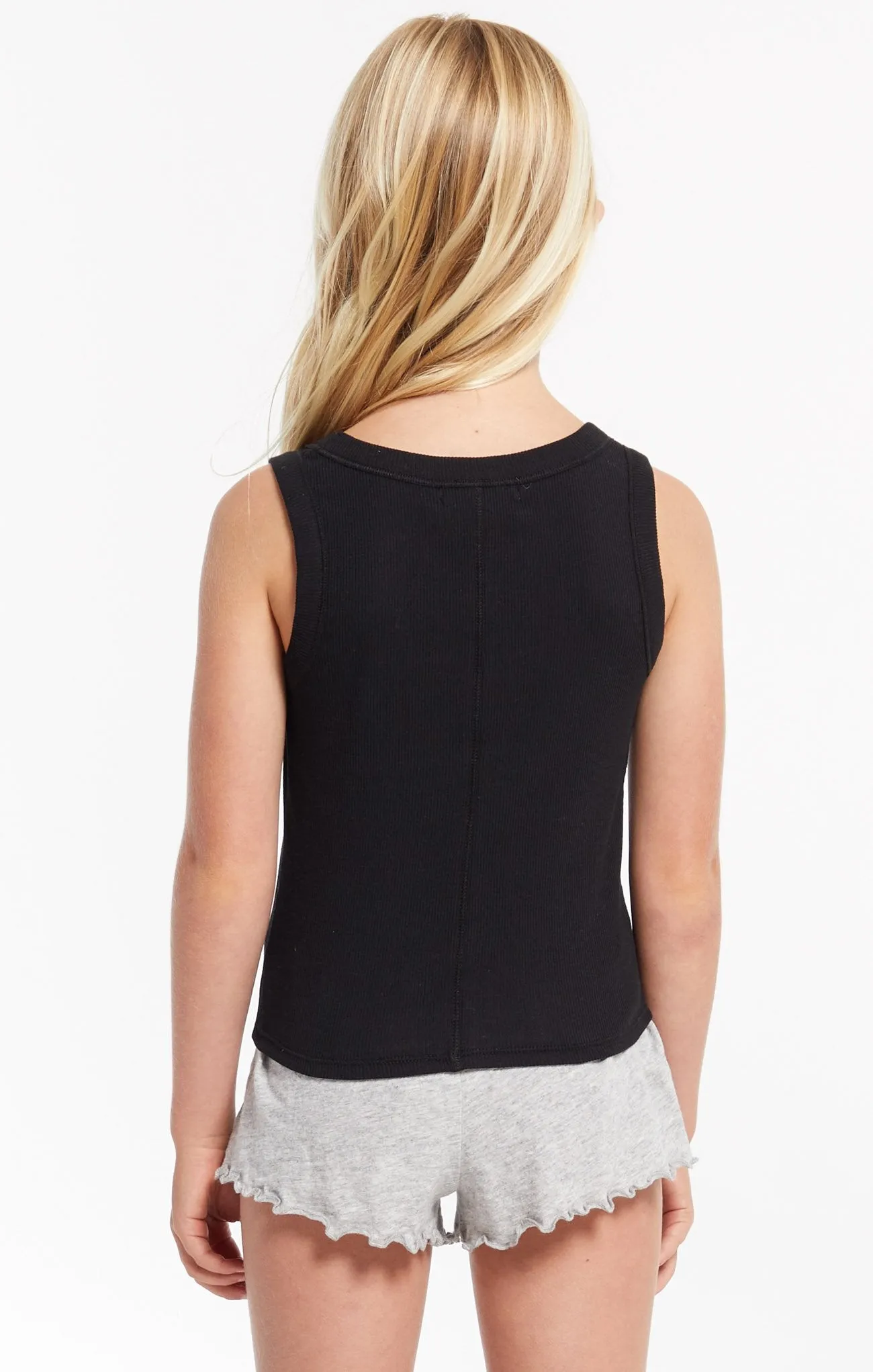Z Supply Girls Oaklynn Rib Tank - Black